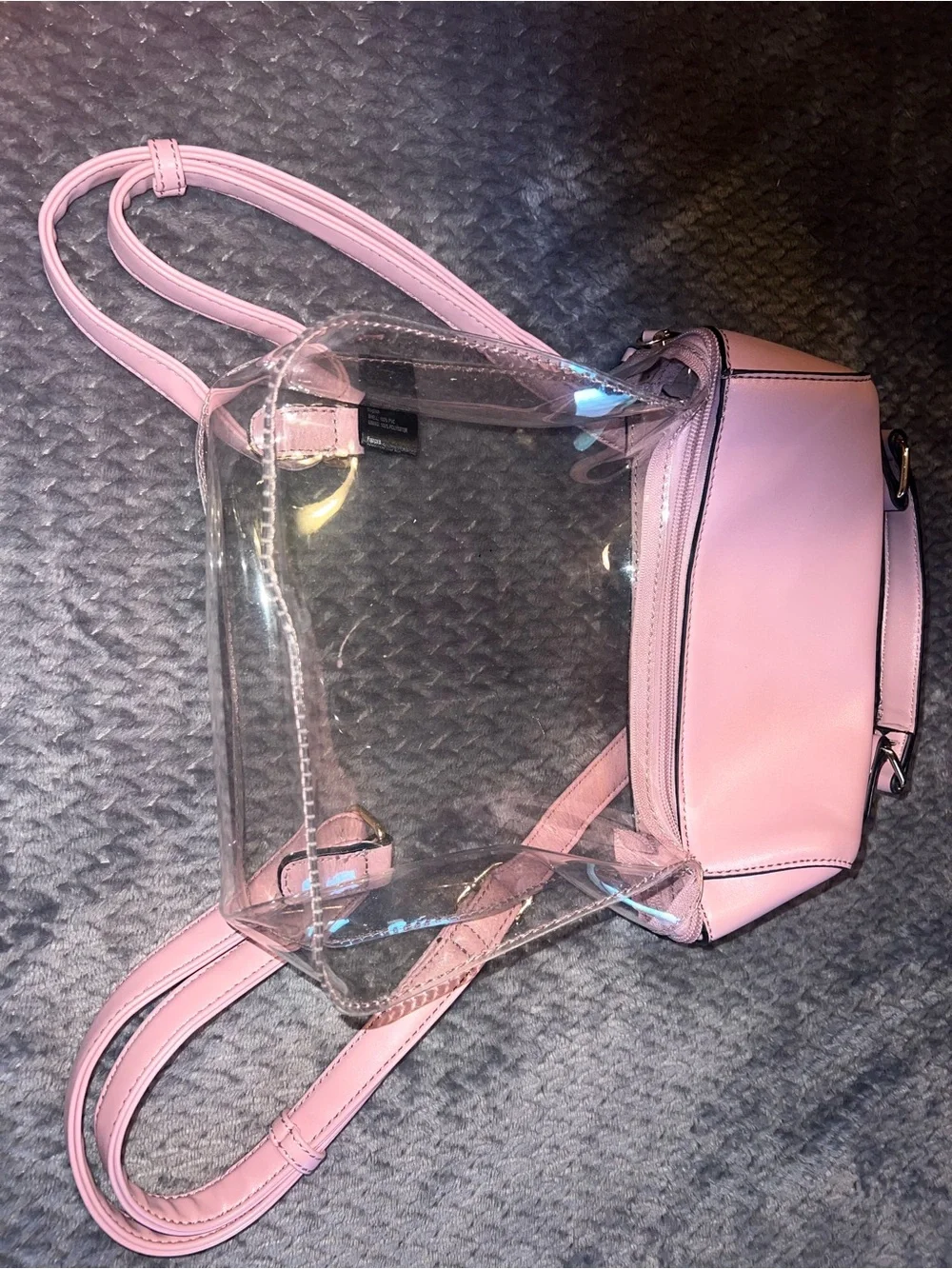 Clear Pink Trim Backpack